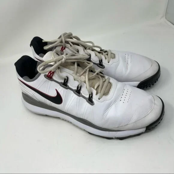 Nike Tiger Woods TW 2014 Volt 599416 -100 White Red Golf Shoes Cleat Sz 12 tW14